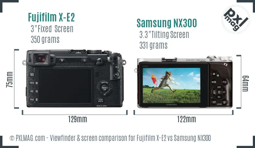 Fujifilm X-E2 vs Samsung NX300 Screen and Viewfinder comparison