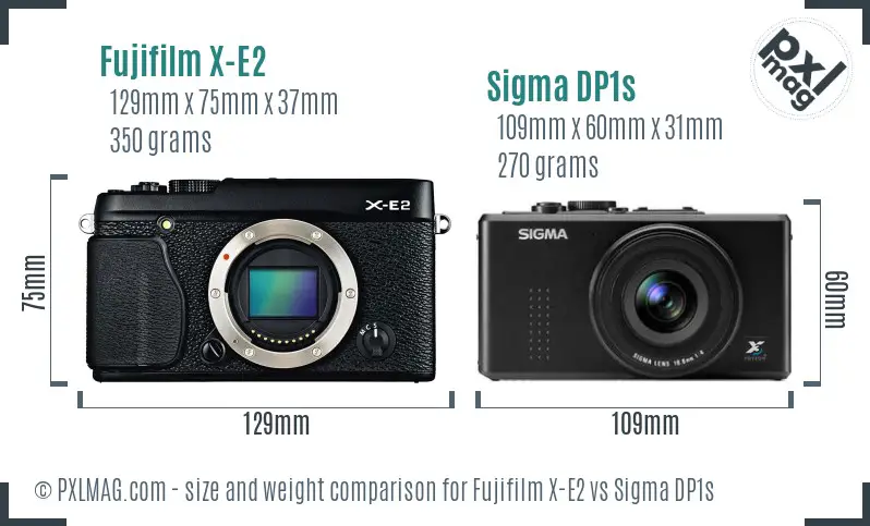 Fujifilm X-E2 vs Sigma DP1s size comparison