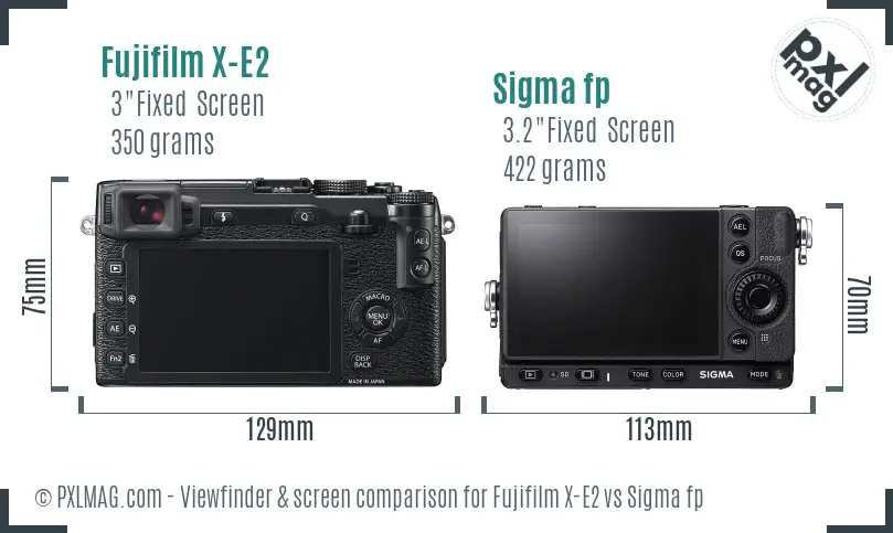 Fujifilm X-E2 vs Sigma fp Screen and Viewfinder comparison