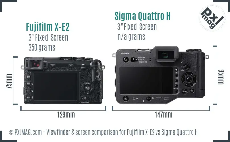 Fujifilm X-E2 vs Sigma Quattro H Screen and Viewfinder comparison