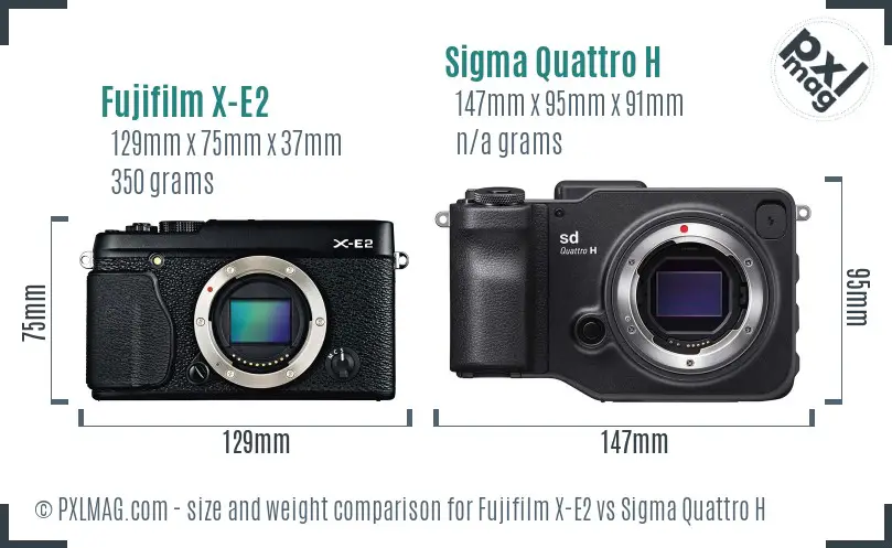 Fujifilm X-E2 vs Sigma Quattro H size comparison