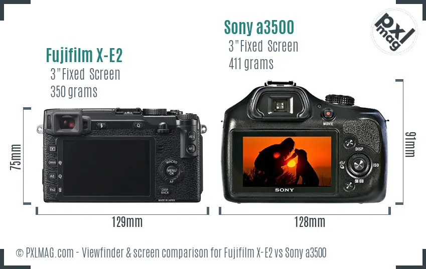 Fujifilm X-E2 vs Sony a3500 Screen and Viewfinder comparison
