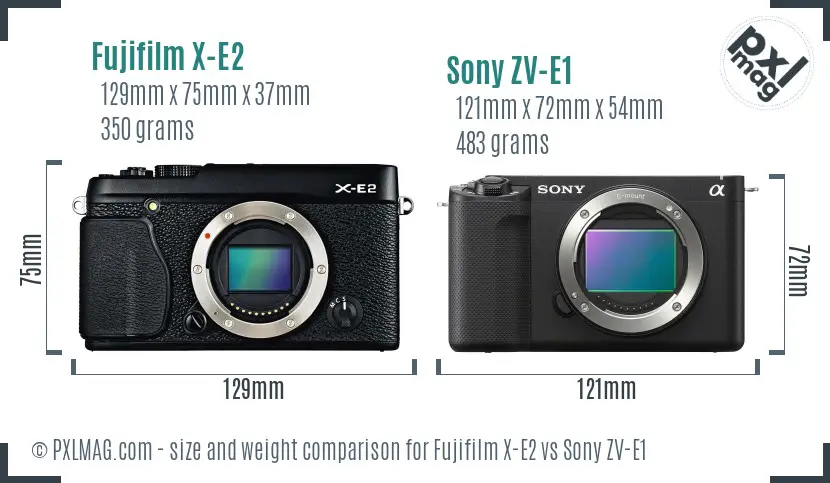 Fujifilm X-E2 vs Sony ZV-E1 size comparison Fujifilm X-E2 vs Sony ZV-E1 size comparison