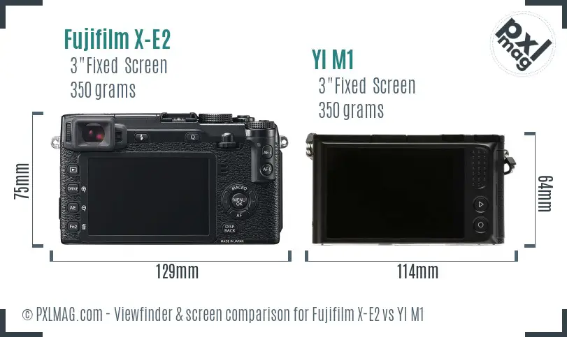 Fujifilm X-E2 vs YI M1 Screen and Viewfinder comparison