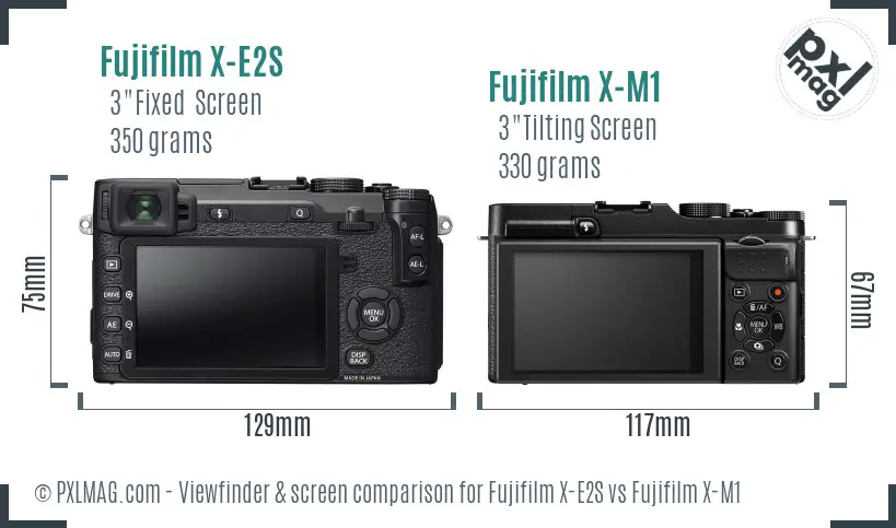 Fujifilm X-E2S vs Fujifilm X-M1 Screen and Viewfinder comparison