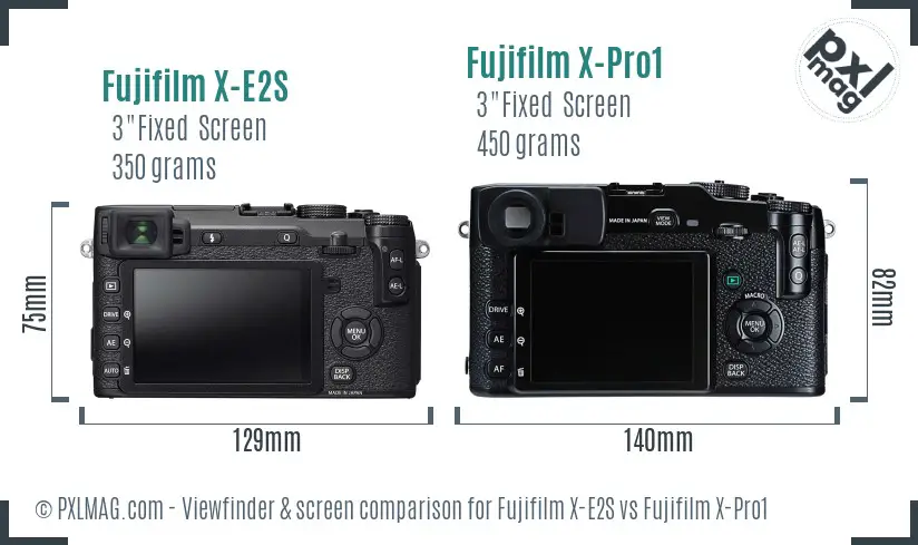 Fujifilm X-E2S vs Fujifilm X-Pro1 Screen and Viewfinder comparison