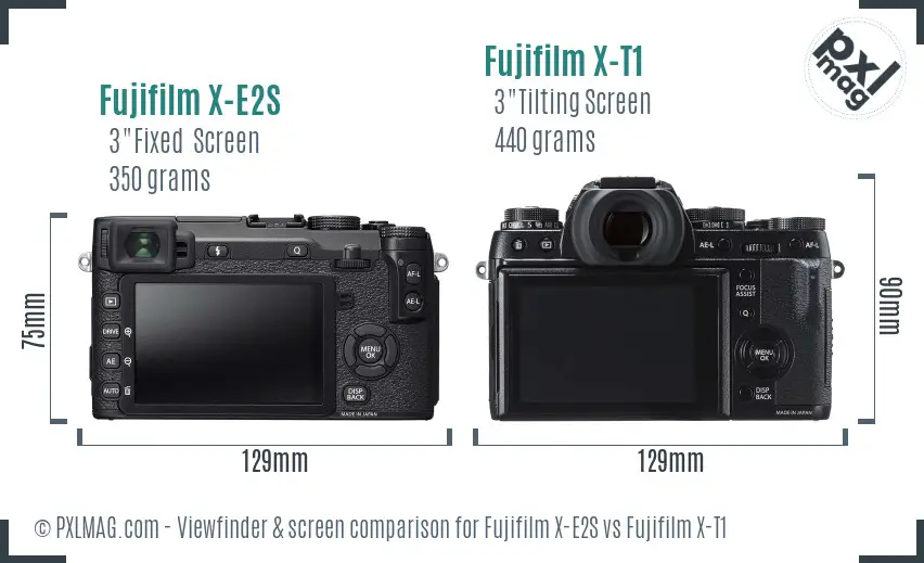 Fujifilm X-E2S vs Fujifilm X-T1 Screen and Viewfinder comparison Fujifilm X-E2S vs Fujifilm X-T1 Screen and Viewfinder comparison