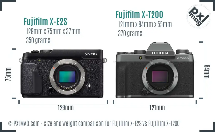 Fujifilm X-E2S vs Fujifilm X-T200 size comparison