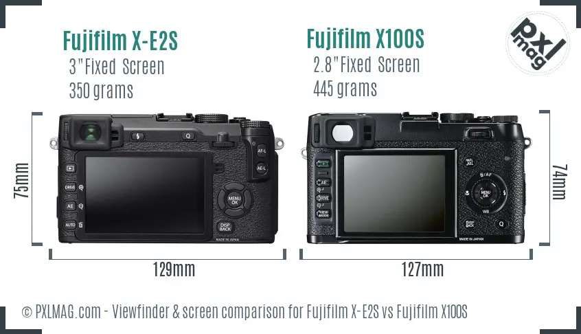 Fujifilm X-E2S vs Fujifilm X100S Screen and Viewfinder comparison Fujifilm X-E2S vs Fujifilm X100S Screen and Viewfinder comparison