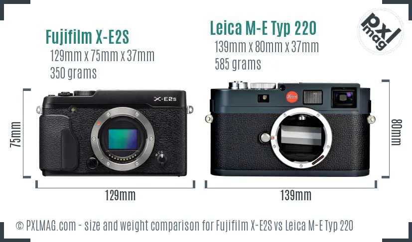 Fujifilm X-E2S vs Leica M-E Typ 220 size comparison