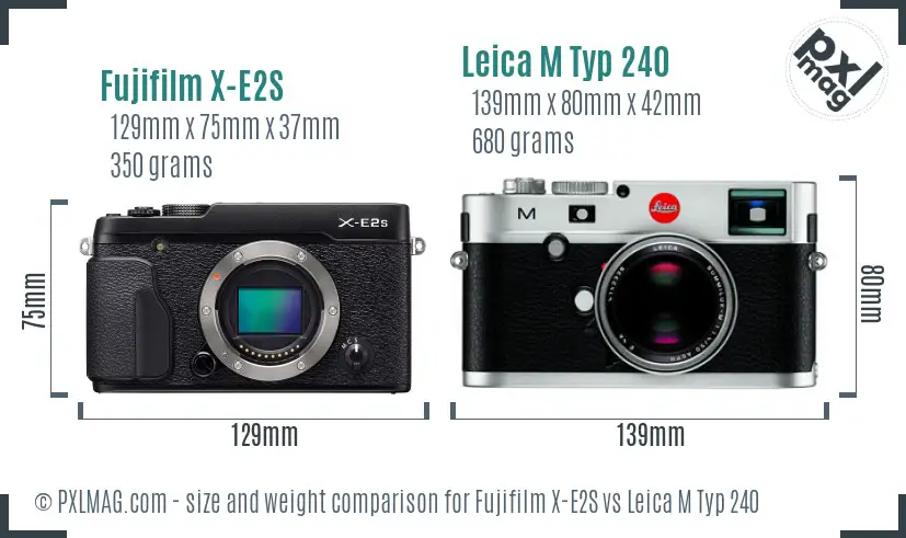 Fujifilm X-E2S vs Leica M Typ 240 size comparison