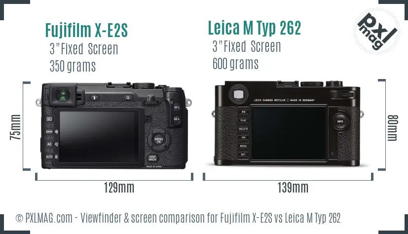 Fujifilm X-E2S vs Leica M Typ 262 Screen and Viewfinder comparison