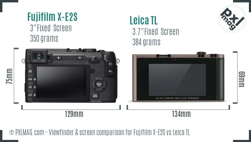 Fujifilm X-E2S vs Leica TL Screen and Viewfinder comparison