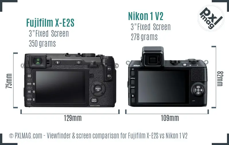 Fujifilm X-E2S vs Nikon 1 V2 Screen and Viewfinder comparison Fujifilm X-E2S vs Nikon 1 V2 Screen and Viewfinder comparison