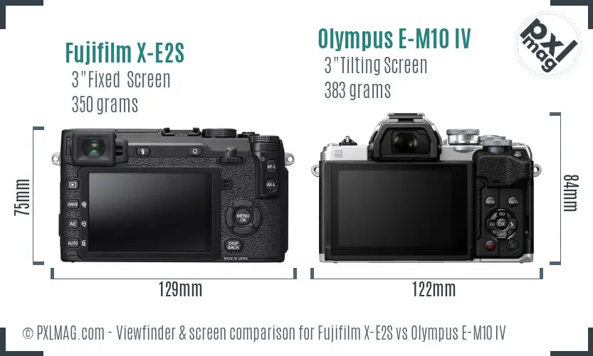 Fujifilm X-E2S vs Olympus E-M10 IV Screen and Viewfinder comparison