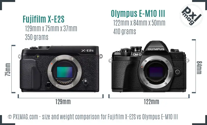 Fujifilm X-E2S vs Olympus E-M10 III size comparison Fujifilm X-E2S vs Olympus E-M10 III size comparison