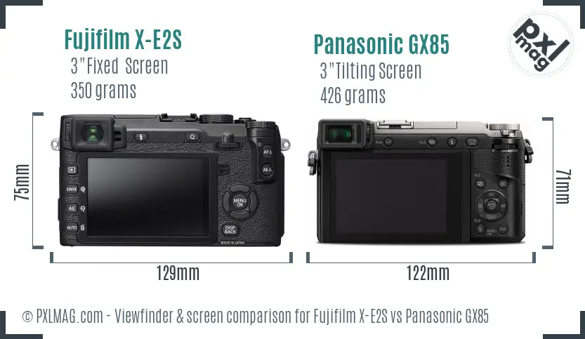 Fujifilm X-E2S vs Panasonic GX85 Screen and Viewfinder comparison Fujifilm X-E2S vs Panasonic GX85 Screen and Viewfinder comparison