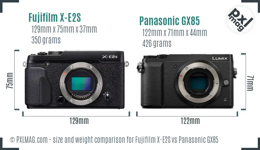 Fujifilm X-E2S vs Panasonic GX85 size comparison Fujifilm X-E2S vs Panasonic GX85 size comparison