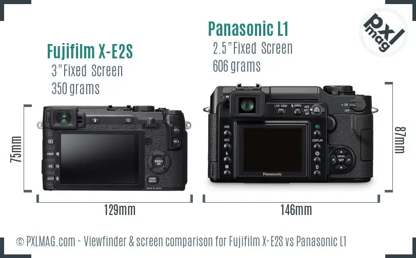 Fujifilm X-E2S vs Panasonic L1 Screen and Viewfinder comparison