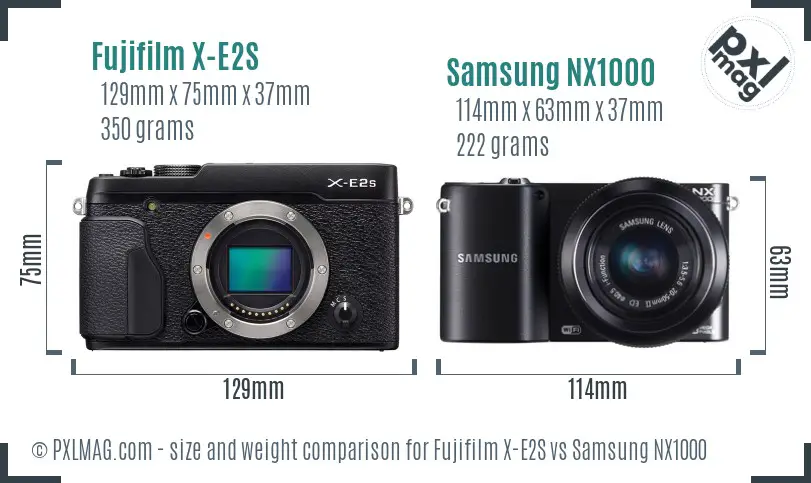Fujifilm X-E2S vs Samsung NX1000 size comparison