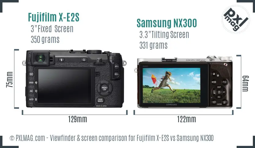 Fujifilm X-E2S vs Samsung NX300 Screen and Viewfinder comparison