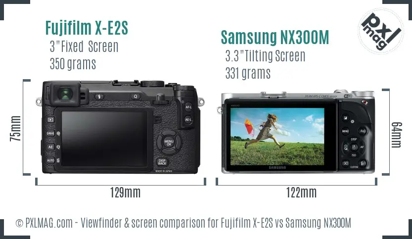 Fujifilm X-E2S vs Samsung NX300M Screen and Viewfinder comparison