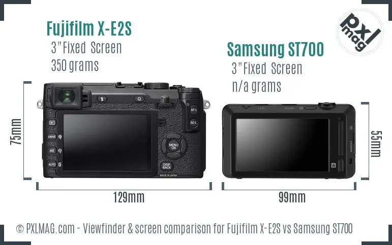 Fujifilm X-E2S vs Samsung ST700 Screen and Viewfinder comparison