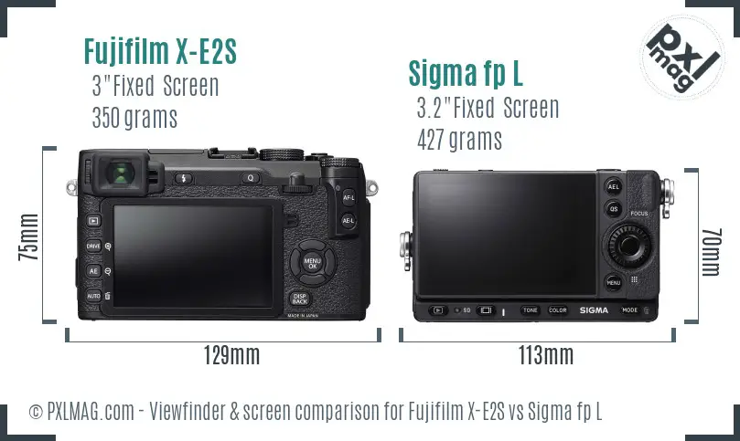 Fujifilm X-E2S vs Sigma fp L Screen and Viewfinder comparison Fujifilm X-E2S vs Sigma fp L Screen and Viewfinder comparison