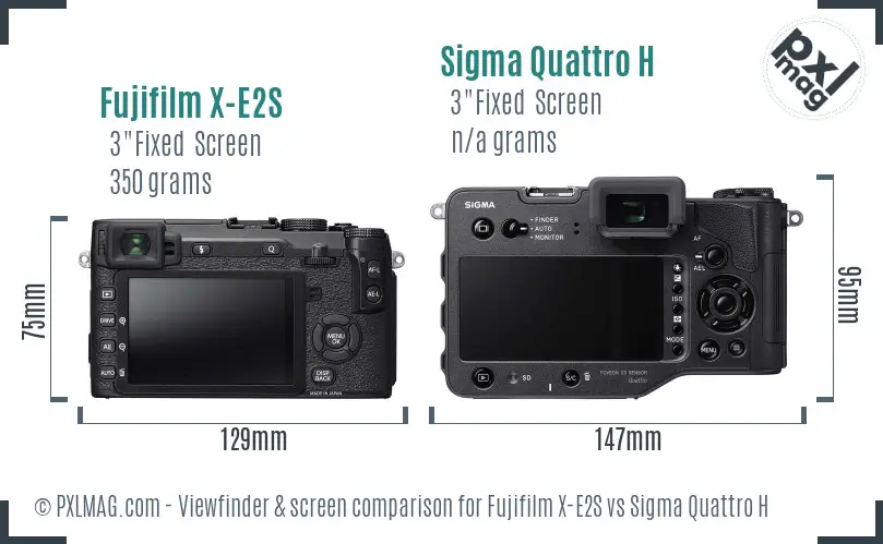 Fujifilm X-E2S vs Sigma Quattro H Screen and Viewfinder comparison