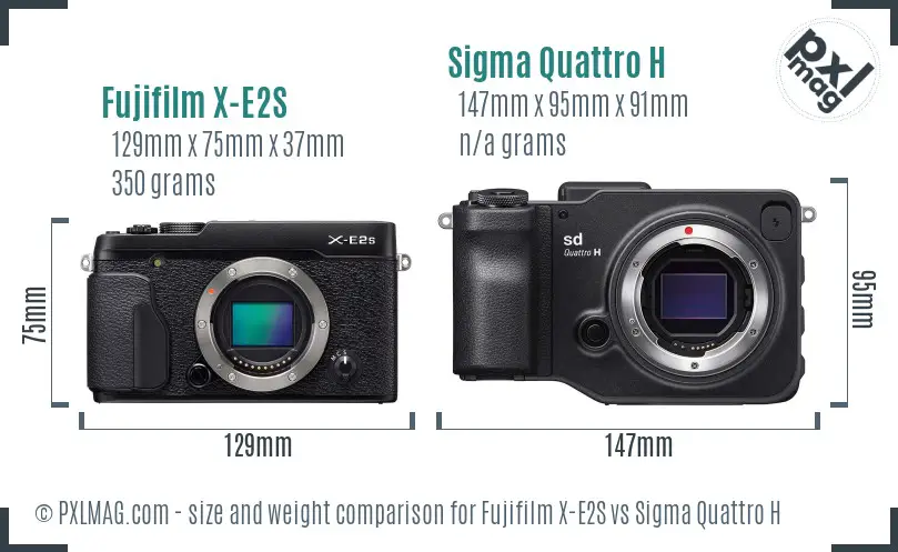 Fujifilm X-E2S vs Sigma Quattro H size comparison