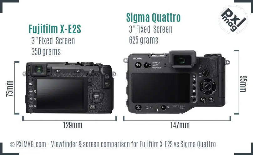 Fujifilm X-E2S vs Sigma Quattro Screen and Viewfinder comparison