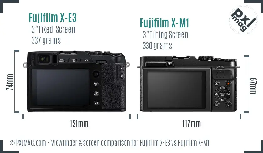 Fujifilm X-E3 vs Fujifilm X-M1 Screen and Viewfinder comparison