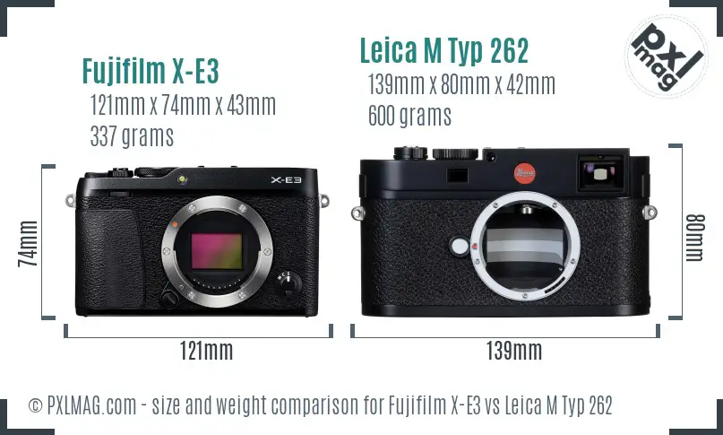 Fujifilm X-E3 vs Leica M Typ 262 size comparison