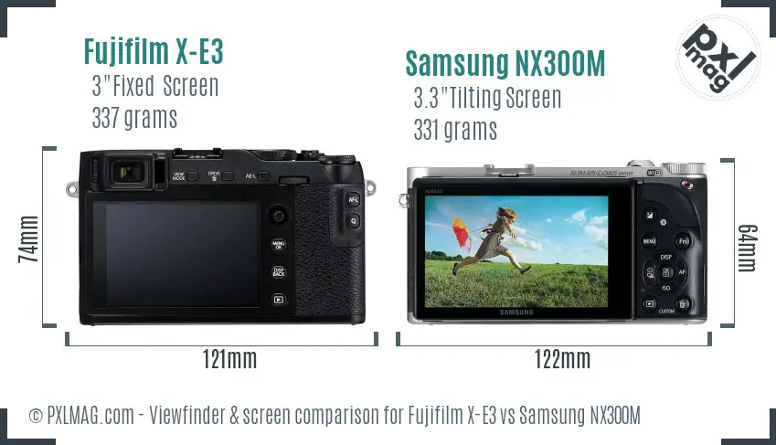 Fujifilm X-E3 vs Samsung NX300M Screen and Viewfinder comparison