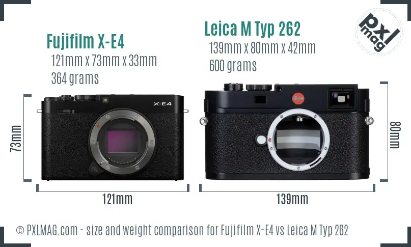 Fujifilm X-E4 vs Leica M Typ 262 size comparison