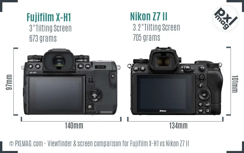 Fujifilm X-H1 vs Nikon Z7 II Screen and Viewfinder comparison
