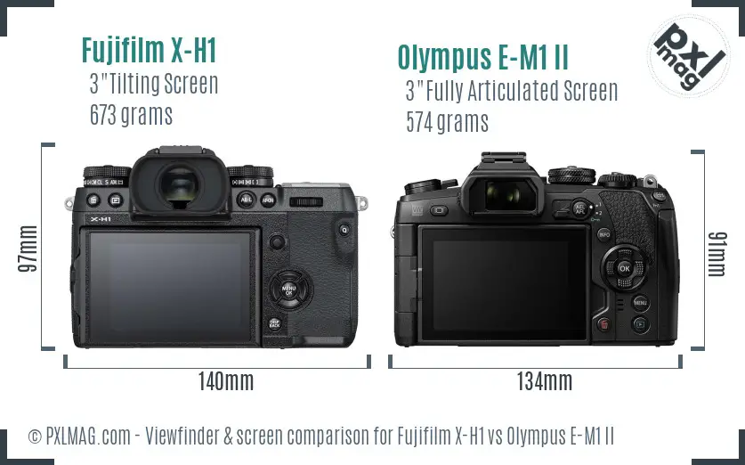 Fujifilm X-H1 vs Olympus E-M1 II Screen and Viewfinder comparison Fujifilm X-H1 vs Olympus E-M1 II Screen and Viewfinder comparison