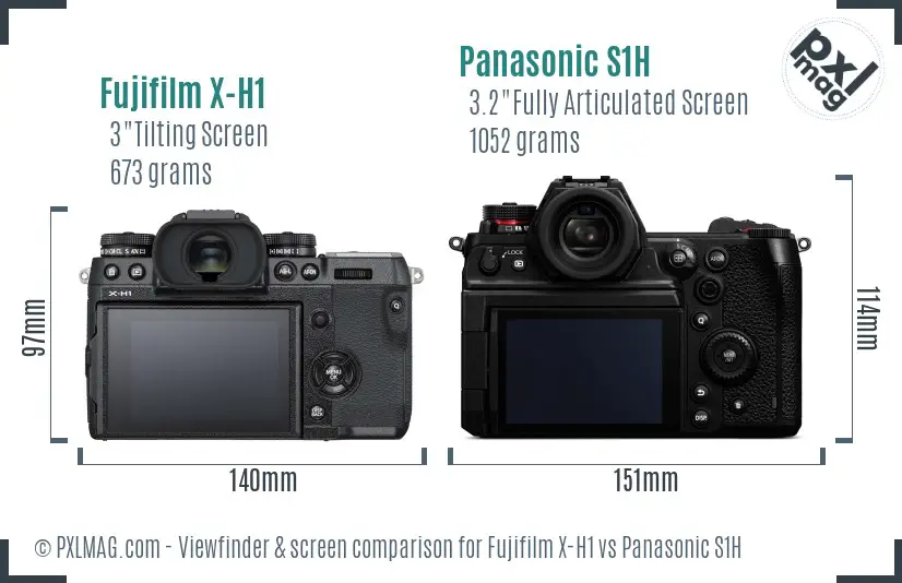 Fujifilm X-H1 vs Panasonic S1H Screen and Viewfinder comparison Fujifilm X-H1 vs Panasonic S1H Screen and Viewfinder comparison