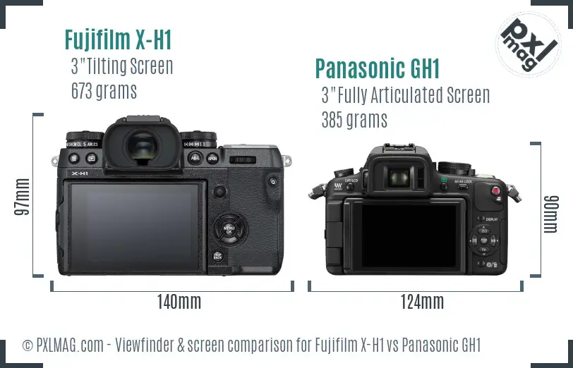 Fujifilm X-H1 vs Panasonic GH1 Screen and Viewfinder comparison Fujifilm X-H1 vs Panasonic GH1 Screen and Viewfinder comparison