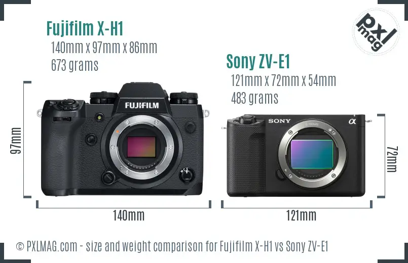 Fujifilm X-H1 vs Sony ZV-E1 size comparison Fujifilm X-H1 vs Sony ZV-E1 size comparison