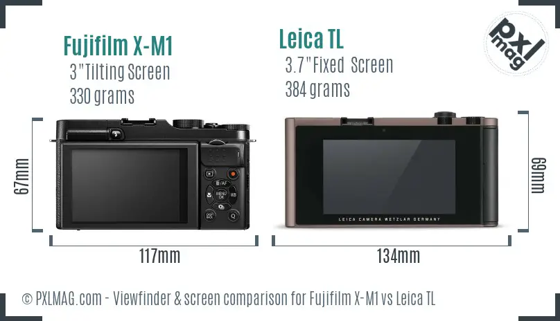 Fujifilm X-M1 vs Leica TL Screen and Viewfinder comparison