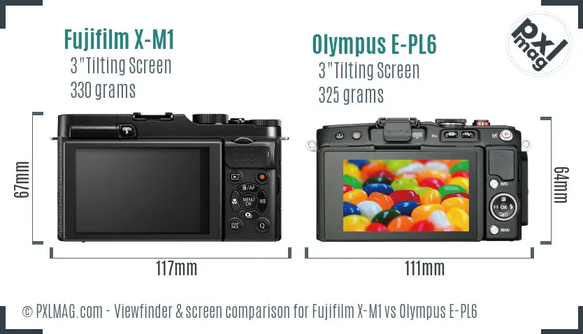 Fujifilm X-M1 vs Olympus E-PL6 Screen and Viewfinder comparison Fujifilm X-M1 vs Olympus E-PL6 Screen and Viewfinder comparison