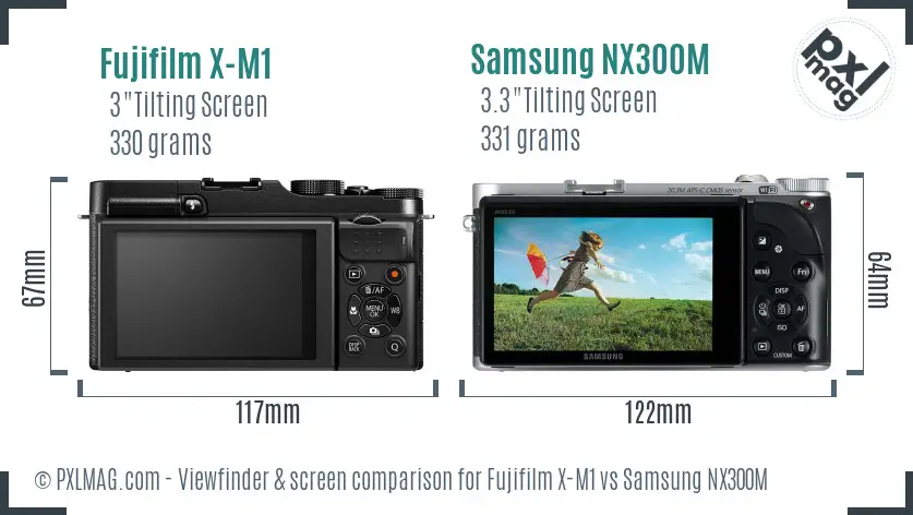 Fujifilm X-M1 vs Samsung NX300M Screen and Viewfinder comparison