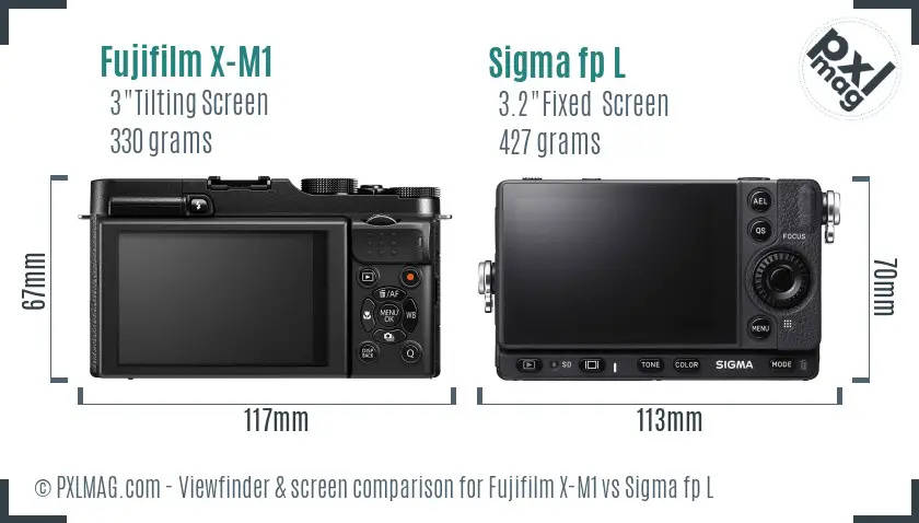 Fujifilm X-M1 vs Sigma fp L Screen and Viewfinder comparison Fujifilm X-M1 vs Sigma fp L Screen and Viewfinder comparison