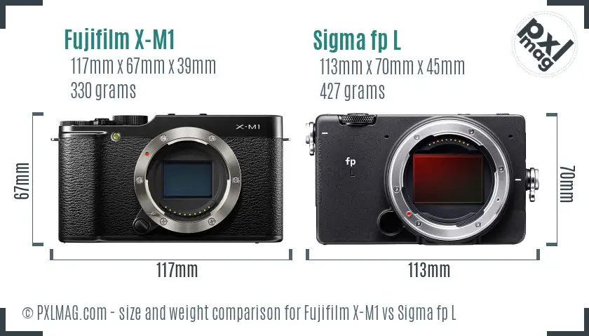 Fujifilm X-M1 vs Sigma fp L size comparison Fujifilm X-M1 vs Sigma fp L size comparison