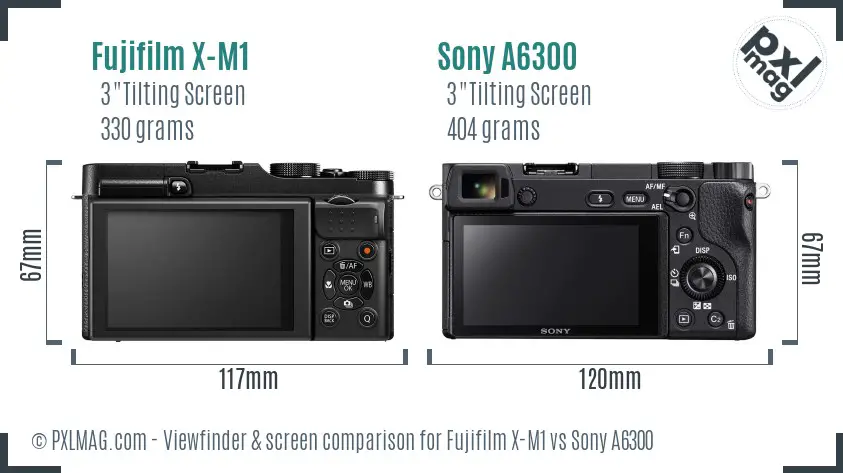 Fujifilm X-M1 vs Sony A6300 Screen and Viewfinder comparison