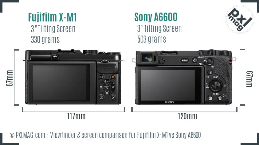 Fujifilm X-M1 vs Sony A6600 Screen and Viewfinder comparison Fujifilm X-M1 vs Sony A6600 Screen and Viewfinder comparison