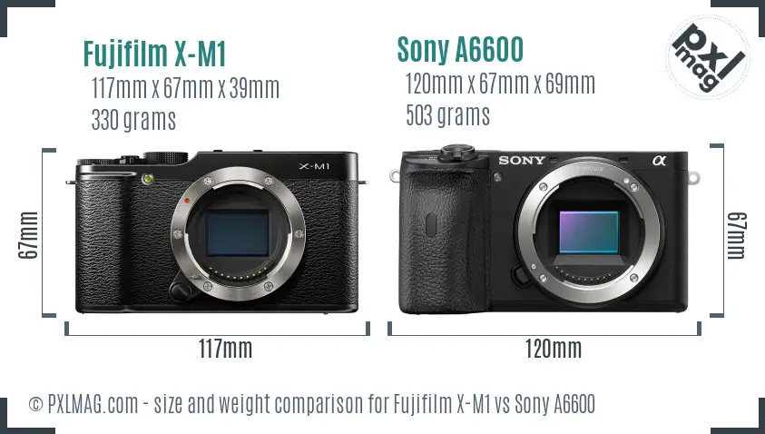 Fujifilm X-M1 vs Sony A6600 size comparison Fujifilm X-M1 vs Sony A6600 size comparison