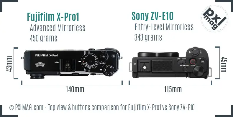 Top view design and control layout comparison