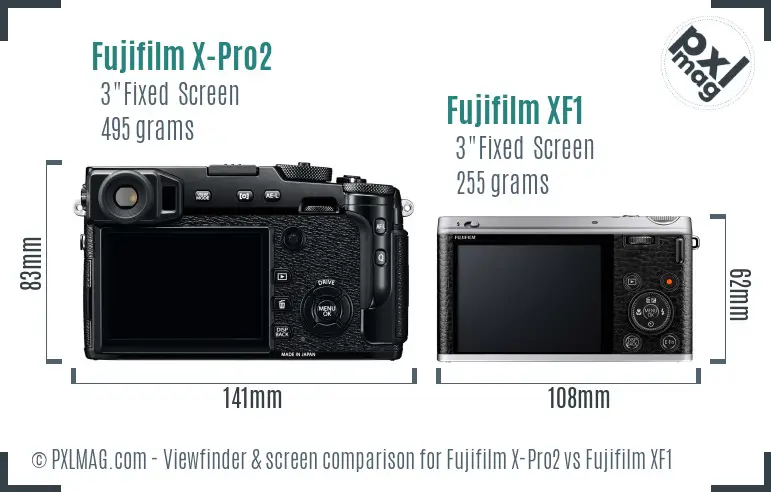 Fujifilm X-Pro2 vs Fujifilm XF1 Screen and Viewfinder comparison Fujifilm X-Pro2 vs Fujifilm XF1 Screen and Viewfinder comparison